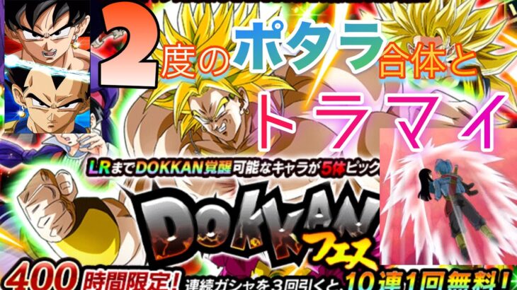 【ドッカンバトル】DOKKANフェス　LRブロリー回して二度のポタラ合体とトラマイ演出出現！！