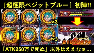 【ドッカンバトル】『超極限ベジットブルー』初陣！合計ATK2.5億＆抜群＆サポート＆変換うおおおおおおおおおおおおおおおおおおATK250万で死ぬけどおおおおおおおおおおおおおおおお