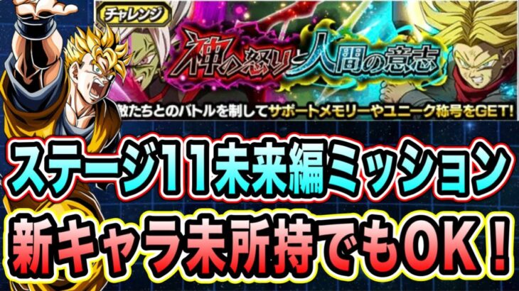 【ドッカンバトル】グローバルCP新キャラ無しでも問題なくクリア可能！神の怒りと人間の意志ステージ11「未来編」ミッション攻略＆解説【Dragon Ball Z Dokkan Battle】