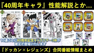 【ドッカンバトル】『40周年記念キャラ6体』性能解説!ドッカン×レジェンズ合同特別番組情報まとめ