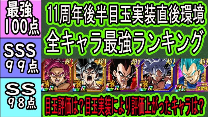 【ドッカンバトル】11周年後半目玉実装直後環境全キャラ最強ランキング！目玉リバ4コンビ＆リバ身勝手の評価は？6周年期間限定強化・超極限ブルべジの評価は？今回の目玉実装で評価上がったキャラは？